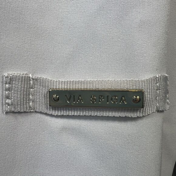 Via Spiga Womens Jacket Sz S Trench Water-Repellent Hooded Full Zip Snap Ivory - Picture 6 of 15